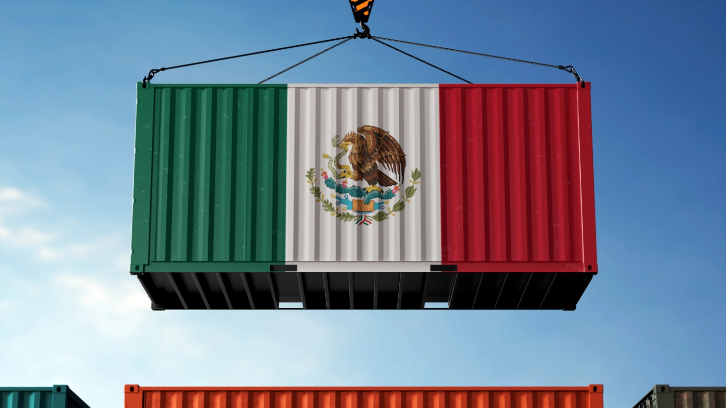 Mexican flag on a container image