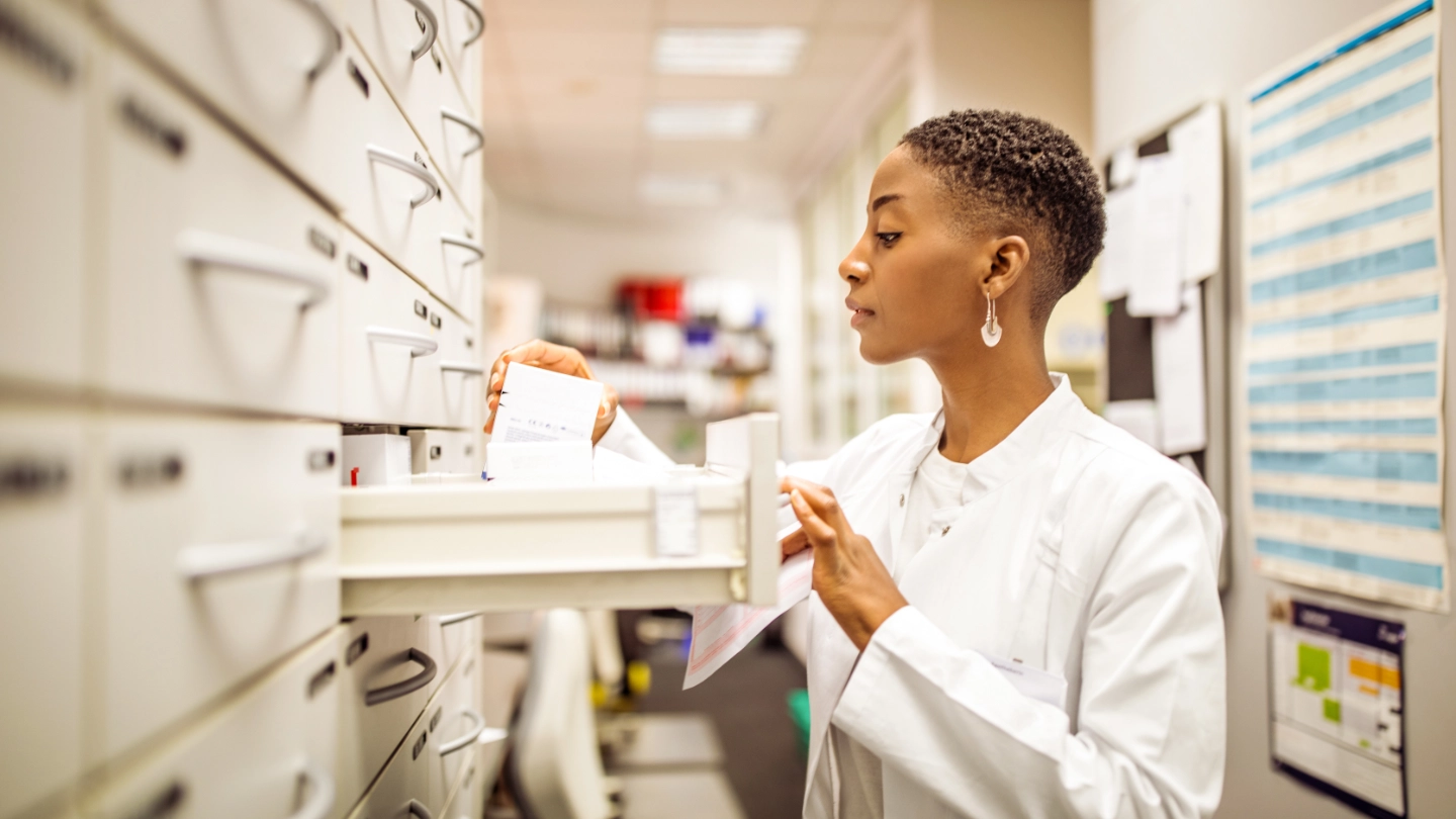 Female pharmaceutical worker diversity image